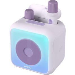 Bigben Party BIG3499550388824 Altavoz Karaoke Iluminado Lavanda, 30W Bluetooth, 2 Micrófonos Inalámbricos USB-C, Batería Li-on, Ecualizador