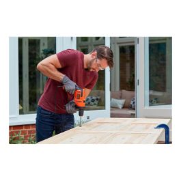 Black+Decker Taladro percutor 500W BEH200-QS - 2900rpm, 13mm portabrocas, hasta 20mm madera, 13mm acero/hormigón