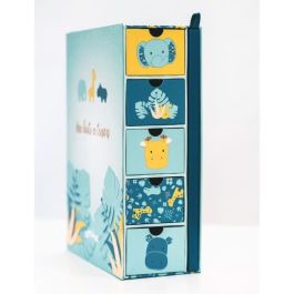 Domiva Caja del Tesoro para Recuerdos de Bebé con Libro de Nacimiento Zanimo, Diario Ilustrado, Árbol Genealógico, Bolsas y 5 Cajones Domiva Caja del Tesoro para Recuerdos de Bebé con Libro de Nacimiento Zanimo, Diario Ilustrado, Árbol Genealógico, Bolsas y 5 Cajones
