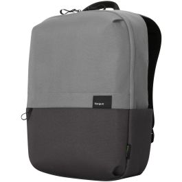 Targus Mochila Sagano Unisex para Portátil 15.6" Negro Gris, Material RPET Reciclado, con Múltiples Bolsillos y Protector de Lluvia