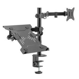 Ewent EW1519 Soporte de Escritorio Ergonómico para Monitor hasta 32" y Portátil 15.6" VESA 75x75 100x100 Negro