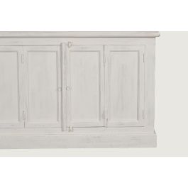 DKD Home Decor Vitrina Balines de Teca y Mango Blanca Decapé 270x43x244 cm con 8 Puertas y 6 Estanterías