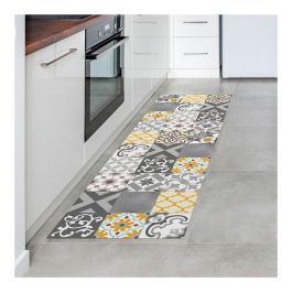 Cintacor - Stor Planet Alfombra vinílica Croma patch gris-ámbar 60x200 cm, antideslizante, lavable