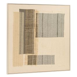 DKD Home Decor Cuadro Abstracto Blanco Beige Poliester Pino 102 x 102 x 4.5 cm (2 Unidades)