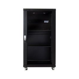 MicroConnect Armario Rack 18U 600x600 mm Negro, Acero, Puerta Cristal Templado y Paneles Desmontables