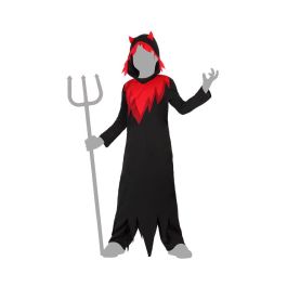 Disfraz Demonio Niño Infantil Túnica Negra Halloween 7-9 Años