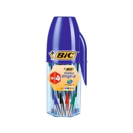 Boligrafo Bic Cristal Mega Tubo 16+4 Unidades Colores Surtidos 8 Azules - 5 Negros - 4 Rojos- 3 Verdes