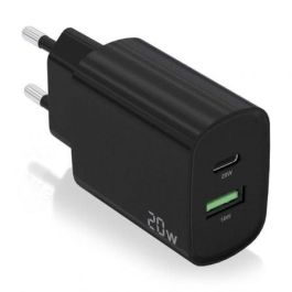 AISENS - CARGADOR 20W, 1xUSB-C PD3.0, 1xUSB-A QC3.0, NEGRO Precio: 4.49999968. SKU: B12KWAH8P2