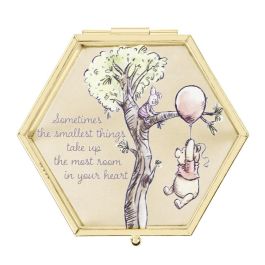 Disney Joyero Winnie The Pooh Dorado con Tapa y Frase 'A veces las cosas más pequeñas ocupan el mayor espacio en tu corazón'
