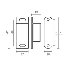 Edm Cierre Magnético im02 Marrón 42 x 18 mm 2 Unidades