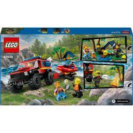 LEGO 60412 City Camión Bomberos 4x4 con Barco Rescate para niños de 5+ años - 301 piezas