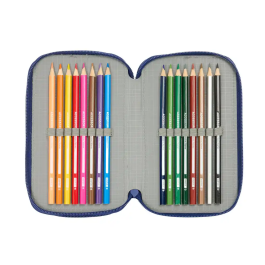 Plumier Triple F.C. Barcelona Azul marino 12,5 x 19,5 x 5,5 cm 37 Piezas