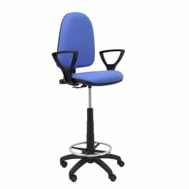 Piqueras y Crespo Taburete Ayna B-Fijos Regulable en Altura con Aro Reposapiés Tapizado Bali Azul Claro Precio: 174.49999996. SKU: S5702395