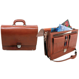 Q-connect Cartera Portafolios Artesania Piel con Broche 403x300x105 mm Fabricada en Ubrique