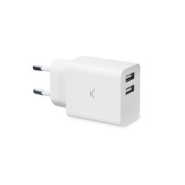 Cargador de Pared KSIX 2 USB 2.4A Blanco Cargador de Pared KSIX 2 USB 2.4A Blanco