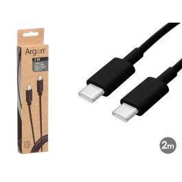 Argon Cable USB C a USB C Negro 2m Plástico para Carga Rápida 2A Precio: 53.2521. SKU: B17C77BB77