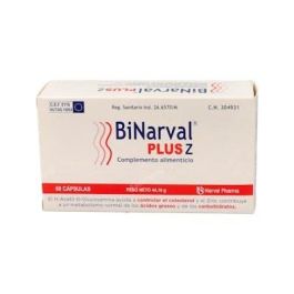 NARVAL PHARMA, S.A. Binarval Plus Z 60 Cápsulas Complemento Alimenticio Fibra Vitamina C Zinc Precio: 45.4999996. SKU: B1HMXR9YJL
