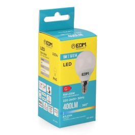Edm Bombilla esférica LED E14 5W 400LM 6400K luz fría Ø4,5x8cm
