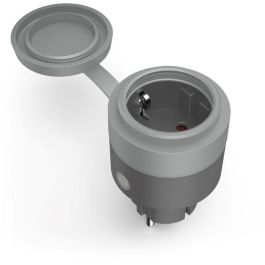 Hama Enchufe Exterior Inteligente WiFi 10A 2300W Gris, Compatible con Alexa, Google Assistant y Siri