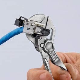 Knipex 86 04 100 Alicates Bimateria Universales de 100 mm Zangenschlüssel XS, Acero Cromado, hasta 2.1 cm