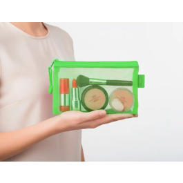 Liderpapel Bolsa Zipper Bag Poliéster Transpirable Multiusos DIN A6 Verde Pastel