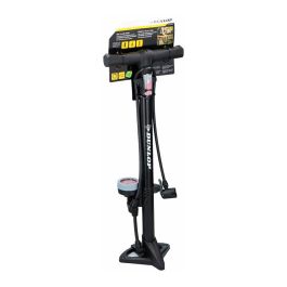 Dunlop Bomba de Pie para Bicicletas con 11 bar de Presión, Manómetro Analógico, Cabezal de Boquilla Doble y Adaptadores para Hinchables Dunlop Bomba de Pie para Bicicletas con 11 bar de Presión, Manómetro Analógico, Cabezal de Boquilla Doble y Adaptadores para Hinchables