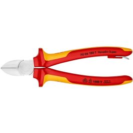 Knipex 70 06 180 T Alicates de Corte Diagonal de Acero 4mm Mango Aislado Ergonómico Naranja/Rojo 180mm