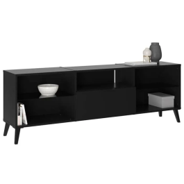 FMD Mueble Bajo TV/Hifi FMD4029494126405 Negro L153,5 x H52 x D31,5 cm