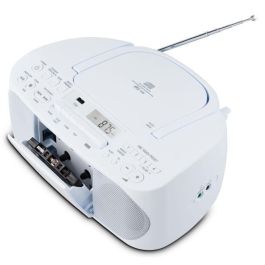 Medion AAAPE16805 Radio CD K7 FM con 2x3W RMS - Reproductor de Música Compacto y Portátil, Azul