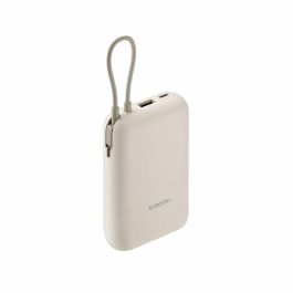 Xiaomi BHR9072GL Power Bank 10000mAh con Cable USB-C Integrado, Carga Rápida 22.5W, 3 Puertos, Beige