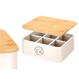 Kinvara Caja de Té 6 Huecos con Tapa de Bambú, Metal Color Crema, 18.5x7.8x16 cm (Set de 12) Kinvara Caja de Té 6 Huecos con Tapa de Bambú, Metal Color Crema, 18.5x7.8x16 cm (Set de 12) Precio: 97.52358. SKU: B19DS6PZDV