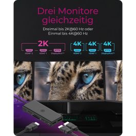 ICY BOX IB-DK4011-CPD Docking Station USB-C 9-en-1 con Power Delivery 100W, Lector Tarjetas MicroSD, HDMI, DisplayPort