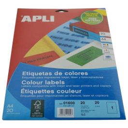 Etiquetas Adh.Impr.Apli A4 Color Azul C.Rectos Blister 20H 210X297 Mm 20 Uds.(01600) Precio: 10.50000006. SKU: S8400859