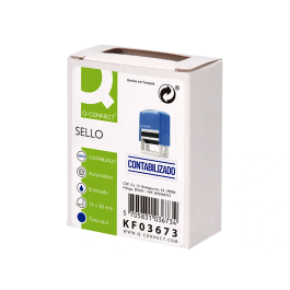 Q-connect Sello Entintado Automatico Contabilizado, Almohadilla 14x38 mm Color Azul