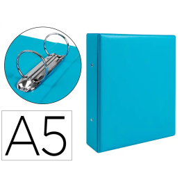 Liderpapel Carpeta de 2 Anillas 40 mm A5 Cartón Forrado PVC Azul Precio: 6.50000021. SKU: B12Q82KQET