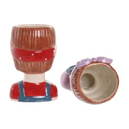 DKD Home Decor Macetero Multicolor Cerámica 15 x 10 x 9 cm (2 Unidades)