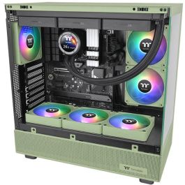 Thermaltake CL-F198-PL12MG-A Ventilador de Carcasa para Ordenador 12cm Verde, 3 Unidades, 65.82 CFM, Rodamiento Hidráulico