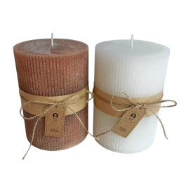 DKD Home Decor Vela de Navidad Alpina, Cera, Colores Blanco y Marrón, 10x10x14 cm - Pack de 6 Unidades Surtidas Precio: 64.6900001. SKU: B15WZXTDRH