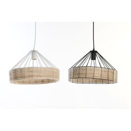 DKD Home Decor Lámpara de Techo Estilo Urban Negra y Blanca de Metal y Ratán para Bombilla E27 50W (2 Unidades) 35x35x22 cm Precio: 54.79000032. SKU: S3040157