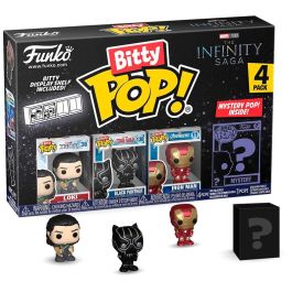 FUNKO Bitty POP! Figuras Marvel The Infinity Saga Blister 4 figuras, incluye 1 misteriosa - Loki