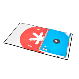 Antartik Carpeta con recambio A4 cuadro 5mm forrada 4 anillas 40mm redondas con solapa color negro