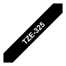 Brother TZe-325 Cinta de Etiquetar Blanca sobre Negra - Ancho 9mm