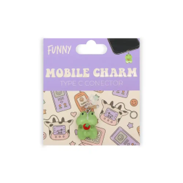 Wondee Charm Protector para Puerto Type-C, Accesorio Decorativo de Fresa y Rana para Móvil, 25x10x20 mm