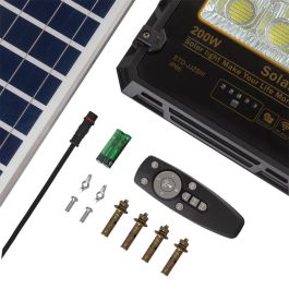 Proyector Solar LED 200W con Panel Solar, Mando a Distancia, IP65 [1916-FLSOL-200W-CW]