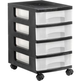 Archivo 2000 Torre de Almacenaje con 4 Cajones de 6 Litros, Ruedas Incluidas 390x290x480 mm Negro Precio: 40.49999954. SKU: S8401152