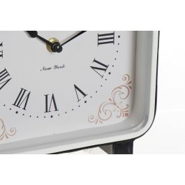 DKD Home Decor Reloj Sobremesa Chic 7 x 27 x 19 cm Hierro Cristal Negro Azul Blanco 2 Unidades
