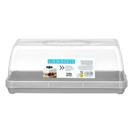 Leknes Portatarta Rectangular con Asa Gris, Plastico PP, 36x15x15 cm (12 Unidades) Leknes Portatarta Rectangular con Asa Gris, Plastico PP, 36x15x15 cm (12 Unidades)