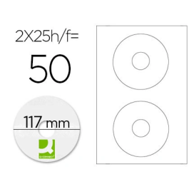 Q-connect kf01579 Etiquetas Adhesivas para CD-ROM, Fotocopiadora, Láser, Ink-jet - Caja con 50 etiquetas Precio: 9.5000004. SKU: B184T8X8J4