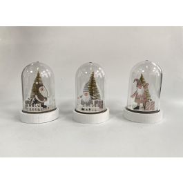 Decoracion Luminosa Navidad Fantasia DKD Home Decor Blanco Dorado 9 x 13 x 9 cm (12 Unidades)