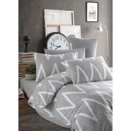 Juego de Cama ASI8684283345236 - 1 Funda Nórdica 220x240 cm + 2 Fundas Almohada 60x60 cm - 65% Algodón, 35% Poliéster - Gris